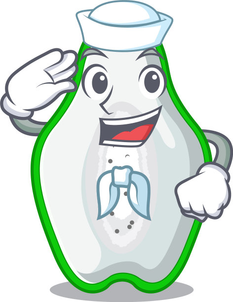水手绿木瓜在卡通水果篮图片下载