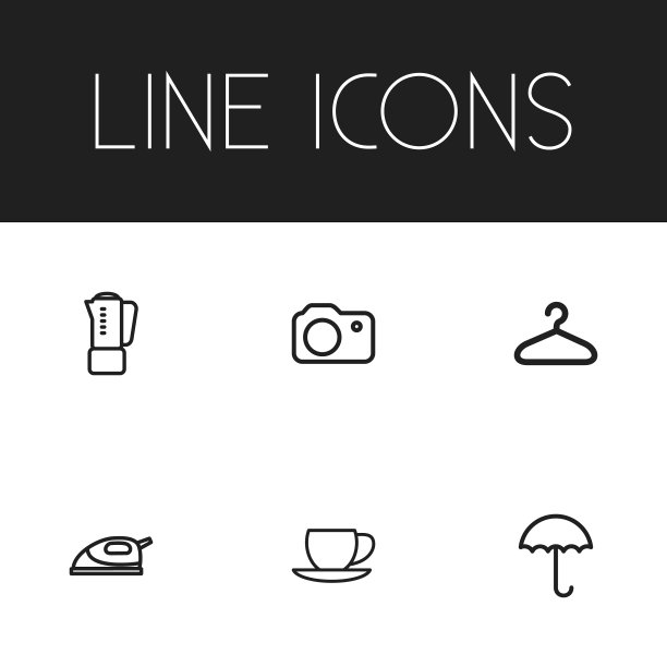 一组6可编辑的业务大纲图标包括图片下载