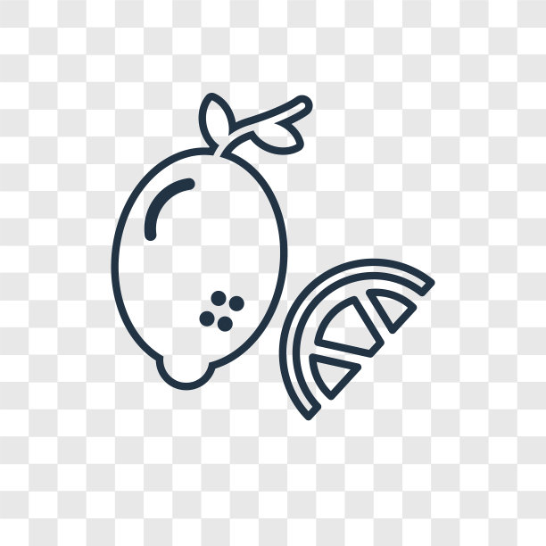 柠檬概念线性图标孤立上透明图片下载