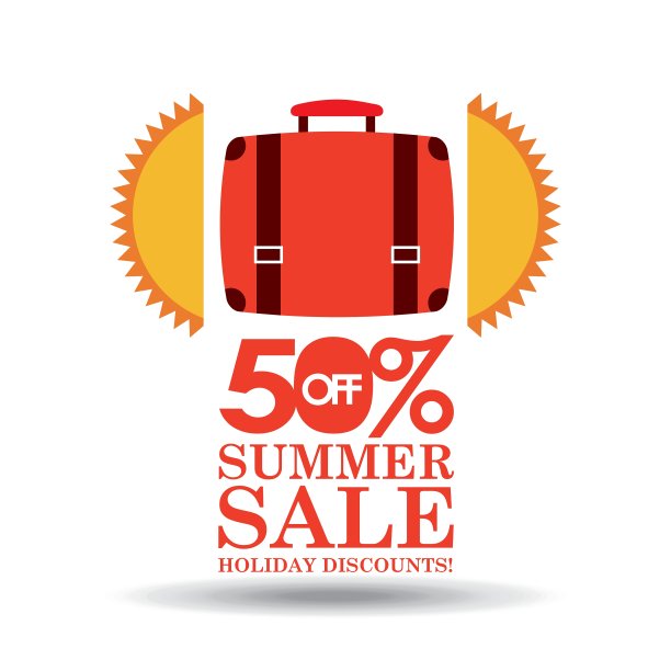 夏季特价，带行李箱50折图片下载