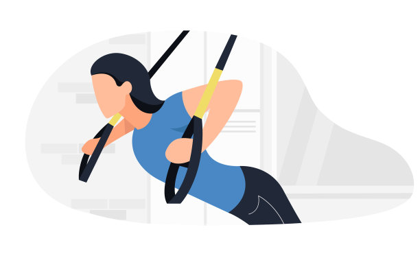 健康的女人在TRX做体重锻炼图片下载