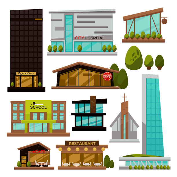 现代城市建筑，城市建筑图片下载