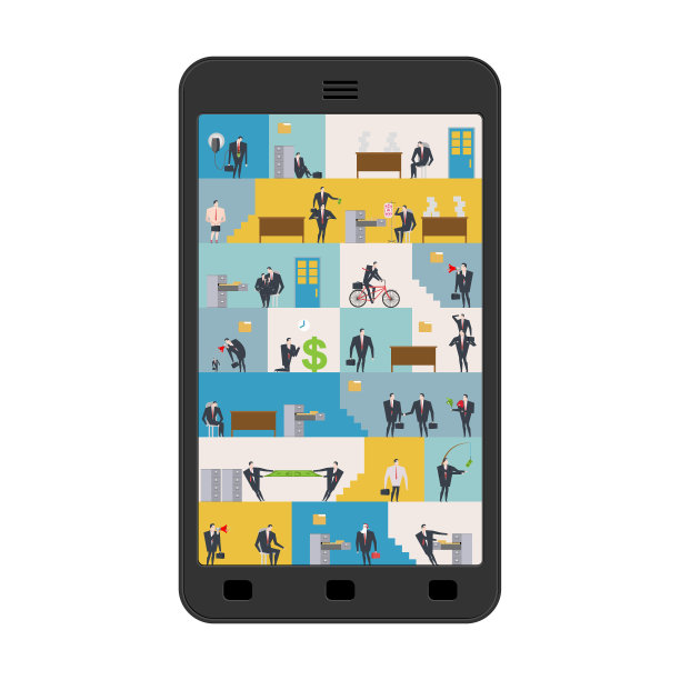 办公室在智能手机的工作场所在电话经理图片下载