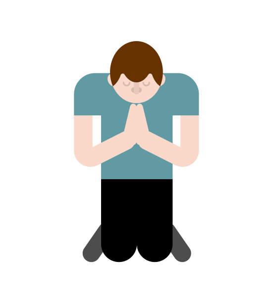 人跪着向上帝祈祷图片下载