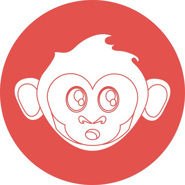 圈内孤立猴子剪影设计图片下载