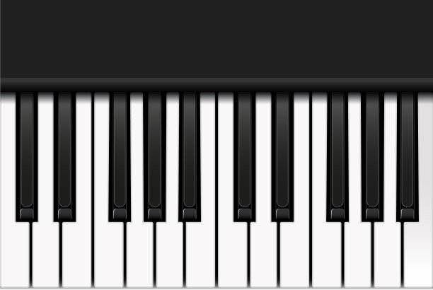 俯视图钢琴键盘写实风格两种图片下载