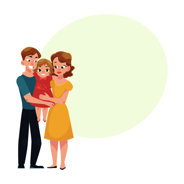 父母妈妈和爸爸抱着小女儿图片下载