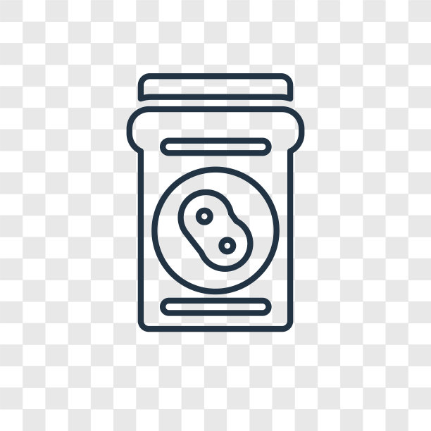 透明背景上的豆类线性图标图片下载