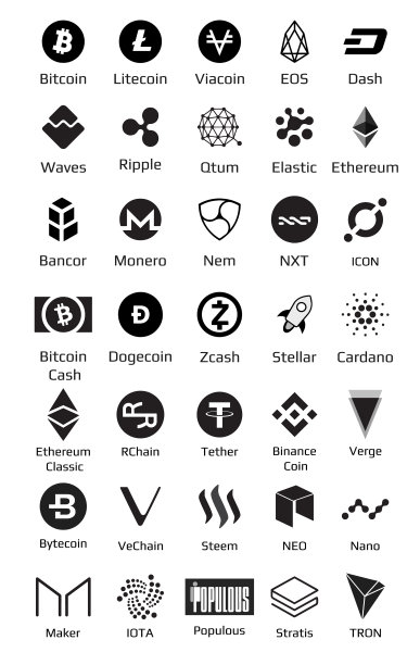 大型加密货币标识币比特币nem图片下载