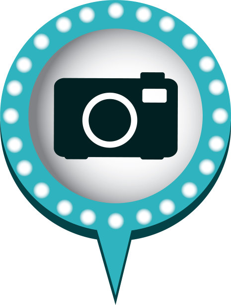 蓝色轮廓的圆形语音模拟摄像机图片下载