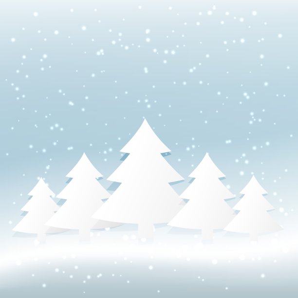 圣诞树在下雪的背景图片下载