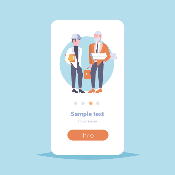 一对建筑师和建筑商遇见了两个商人图片下载