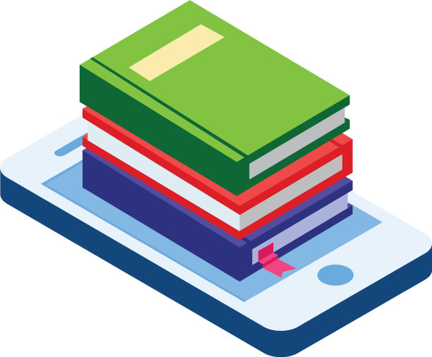 用智能手机堆教科书图片下载