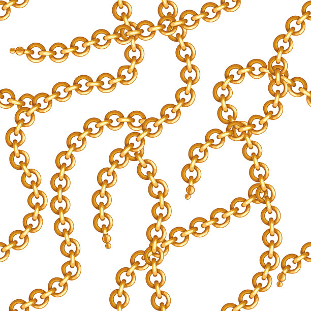 无缝图案与金链图片下载