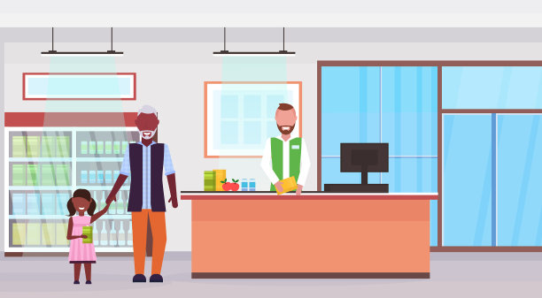 零售收银员超市非裔美国人图片下载