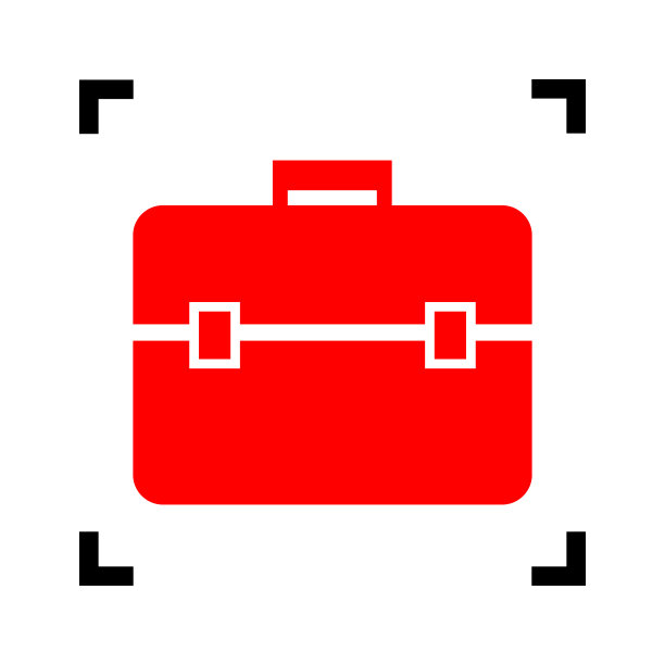 公文包标志红色图标图片下载