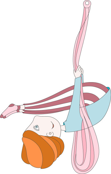 一个做空中瑜伽的可爱女孩图片下载