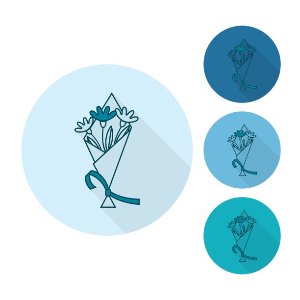 一束带丝带的花图片下载