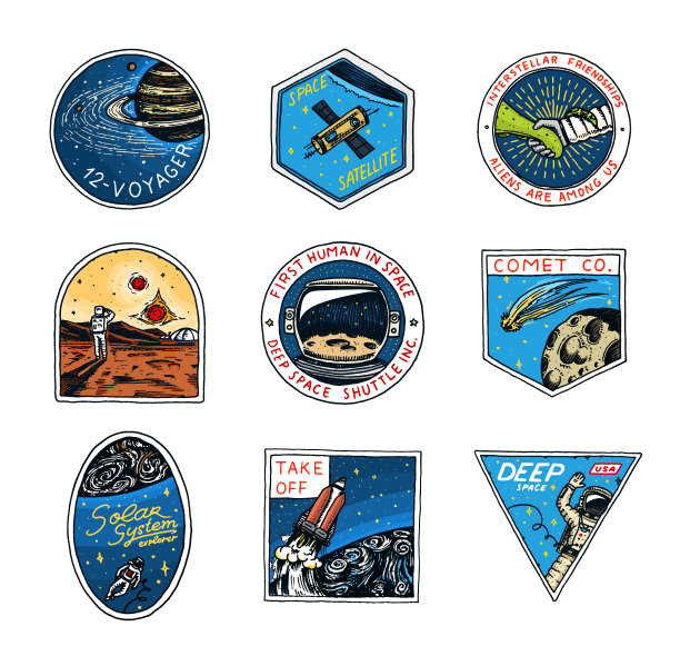 一套太空标志人类火星任务图片下载