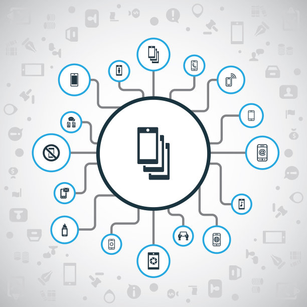 一组简单的智能手机图标图片下载