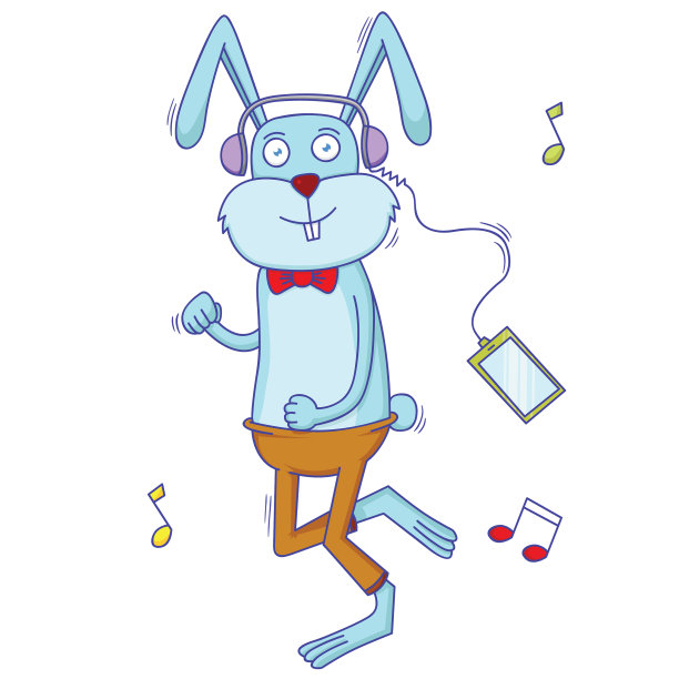 兔子在听音乐图片下载