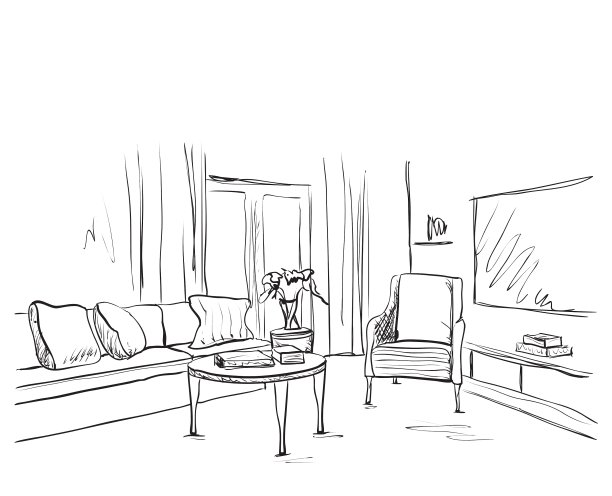 室内效果图手绘沙发和沙发图片下载