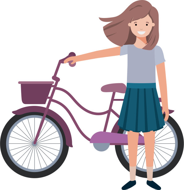 有自行车头像的女孩图片下载