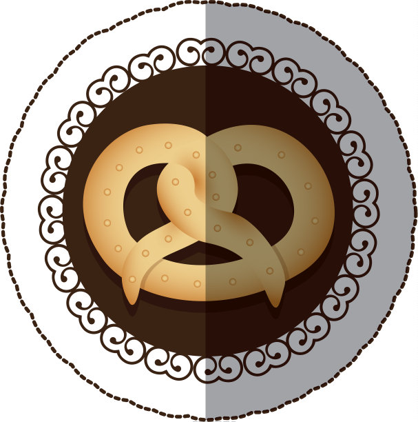 标志颜色的椒盐面包图标图片下载