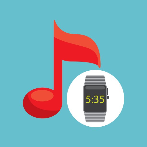 智能手表技术与音乐笔记图片下载