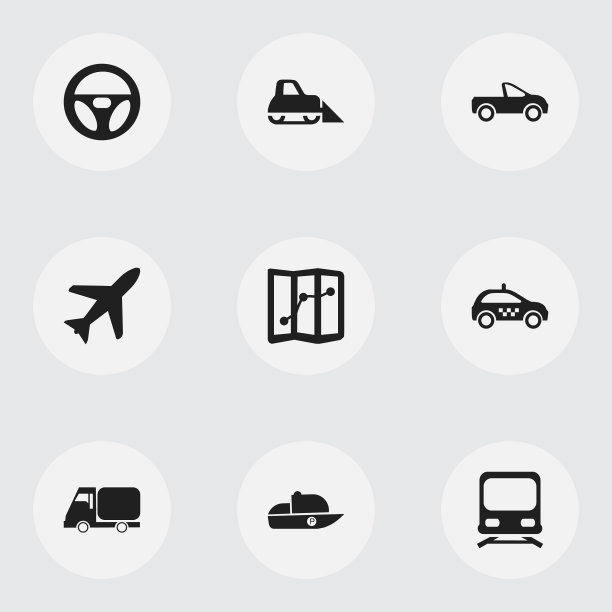 一组9可编辑的运输图标包括图片下载