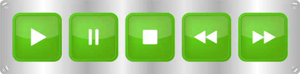 绿白色音乐控制按钮与螺丝图片下载