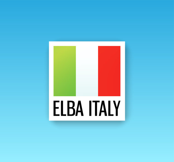 意大利国旗上的文字说明:意大利厄尔巴岛图片下载