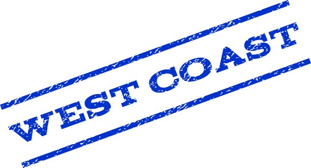 美国西海岸水印邮票图片下载