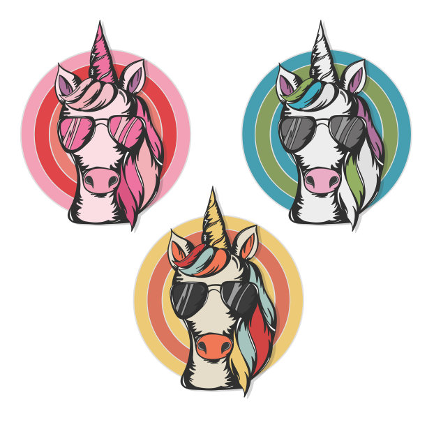 可爱的独角兽脸戴图片下载