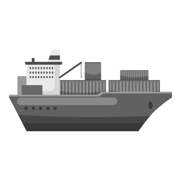 货船图标灰色单色风格图片下载