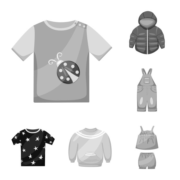 孤立对象的服装符号集图片下载