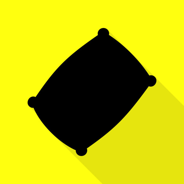 枕头标志黑色与扁平图标图片下载