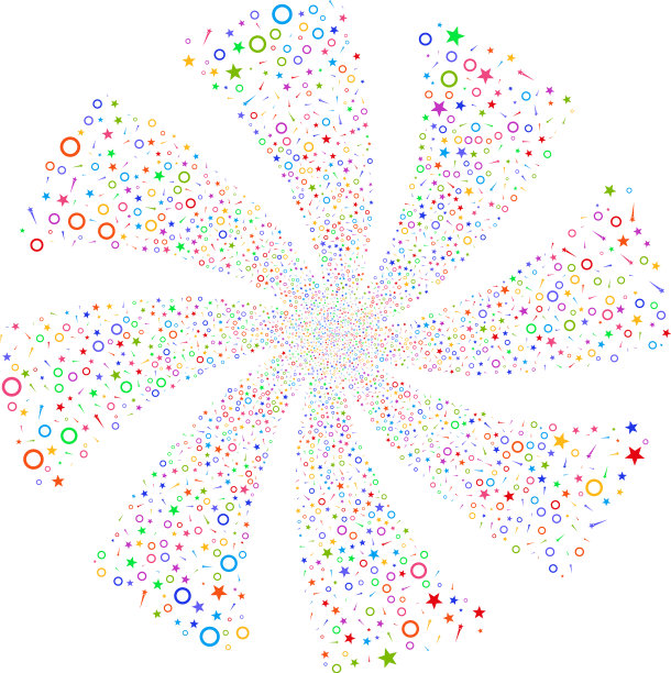 五彩纸屑星星烟花漩涡旋转图片下载