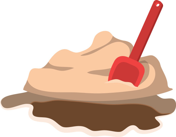 铲在沙滩上玩的白色背景图片下载