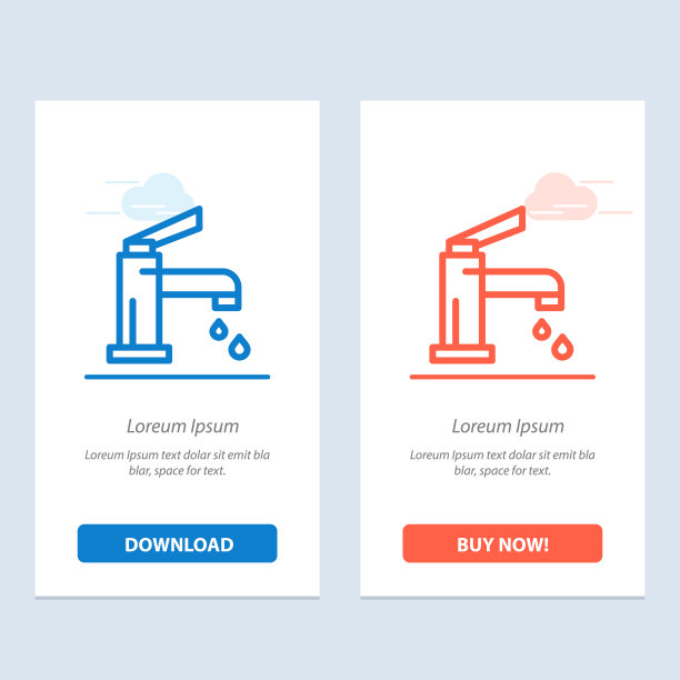 浴室清洗水龙头淋浴器蓝色和红色图片下载