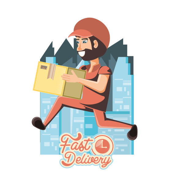 快递服务与框图标图片下载