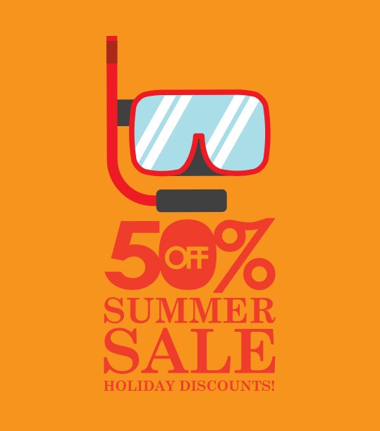 夏季销售浮潜50折图片下载