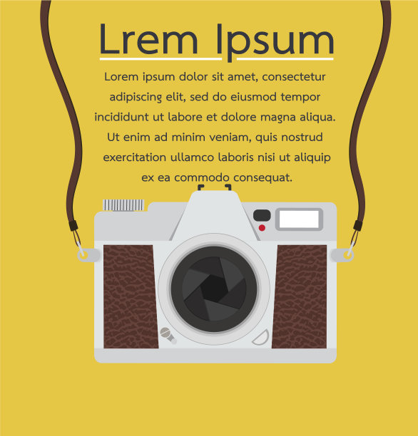 平面风格的复古相机横幅图片下载