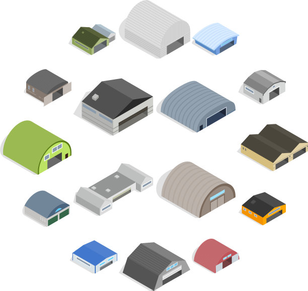 机库图标设置等距3d风格图片下载