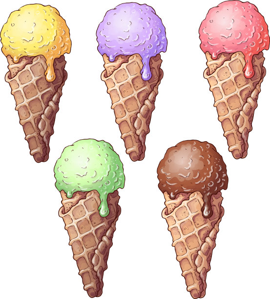 设置彩色冰淇淋手绘图片下载
