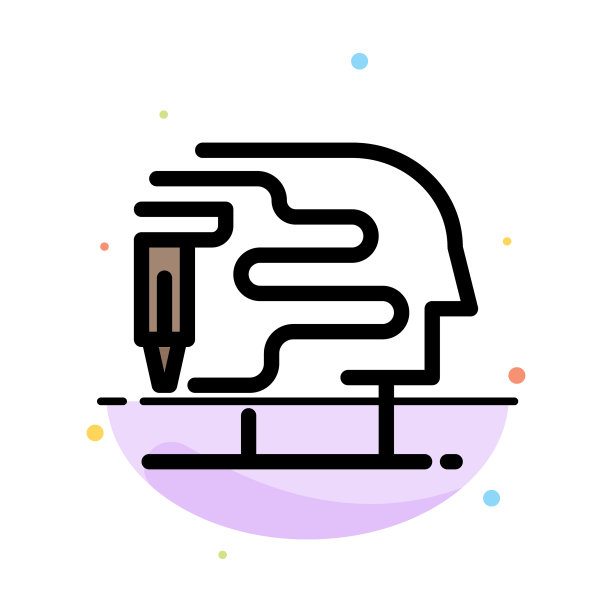 人类印刷大思想抽象平面彩色图标图片下载