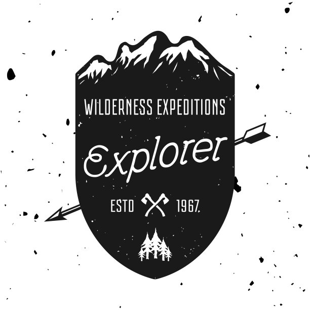 荒野探险复古徽章徽章图片下载
