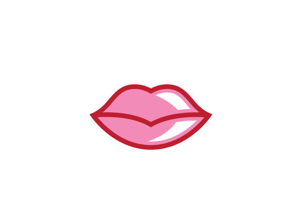 玫瑰唇为女性唇形设计标志图片下载