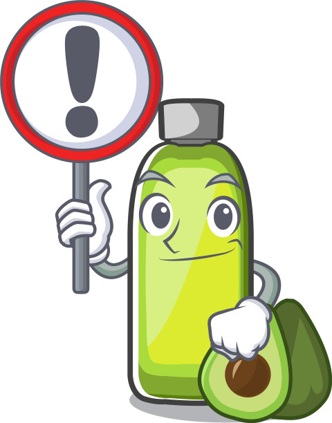 带有标志袋的牛油果油造型的吉祥物图片下载