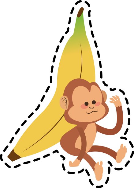 孤立猴子卡通设计图片下载